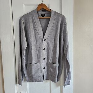 Grey Merino Wool Light Weight Cardigan From J. Crew